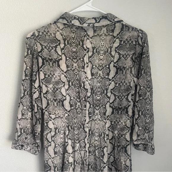Zara Snake Print Maxi Shirt Dress Black Gray Animal Print Women’s XS - Picture 7 of 14